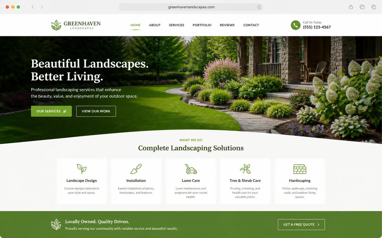 Site da Greenhaven Landscapes
